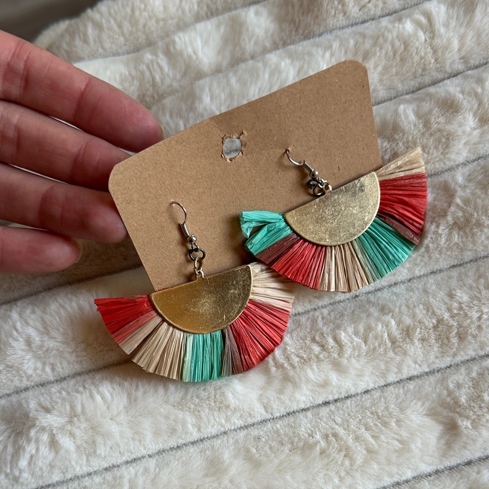 Colorful Fan Tassel Earrings